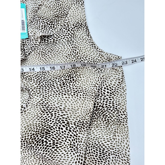 Beau + Apparel Blouse Womens XL Animal Print Ruffle Neck Sleeveless Stitch Fix - Picture 5 of 5